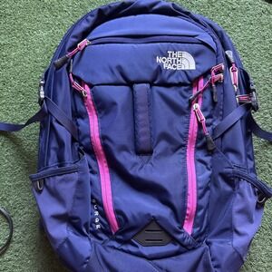 The North Face Surge Backpack, Purple/Pink TNF School Gym Bag Pre Owned